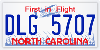 NC license plate DLG5707