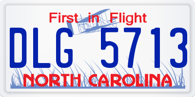 NC license plate DLG5713