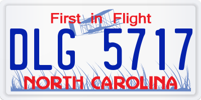 NC license plate DLG5717