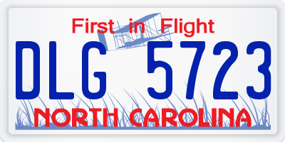 NC license plate DLG5723