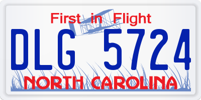 NC license plate DLG5724
