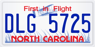 NC license plate DLG5725