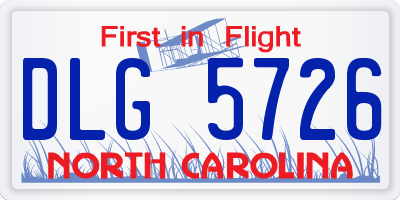 NC license plate DLG5726