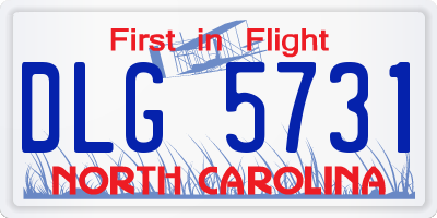 NC license plate DLG5731