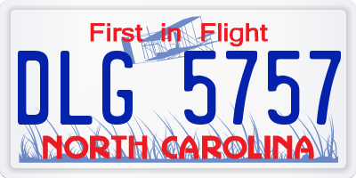 NC license plate DLG5757