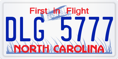NC license plate DLG5777