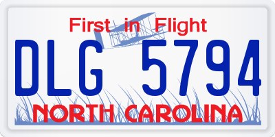 NC license plate DLG5794