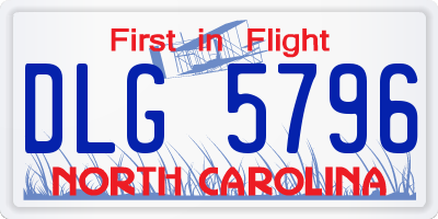 NC license plate DLG5796