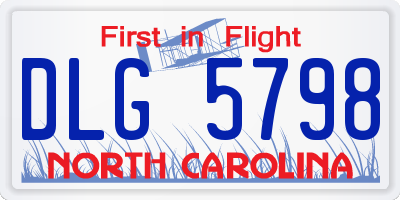 NC license plate DLG5798