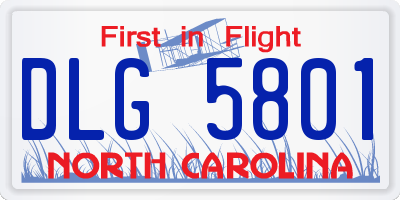 NC license plate DLG5801
