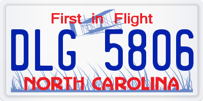 NC license plate DLG5806