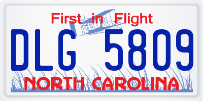 NC license plate DLG5809