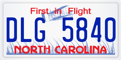 NC license plate DLG5840