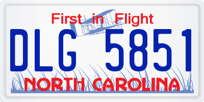 NC license plate DLG5851