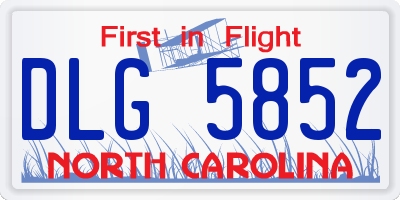 NC license plate DLG5852