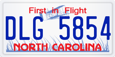 NC license plate DLG5854