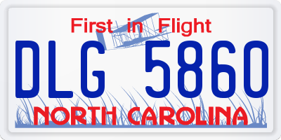NC license plate DLG5860