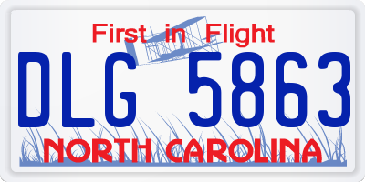 NC license plate DLG5863