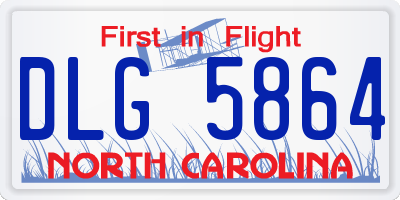 NC license plate DLG5864