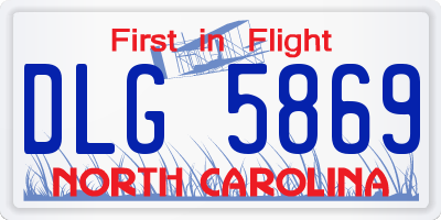 NC license plate DLG5869