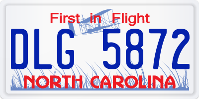 NC license plate DLG5872