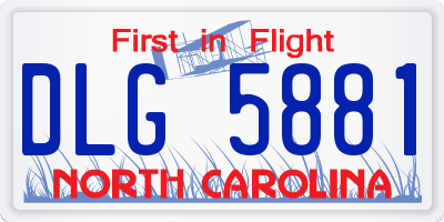 NC license plate DLG5881
