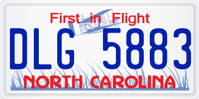 NC license plate DLG5883