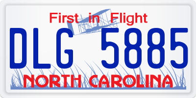 NC license plate DLG5885