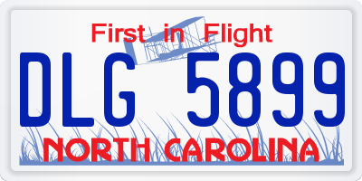 NC license plate DLG5899