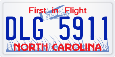 NC license plate DLG5911