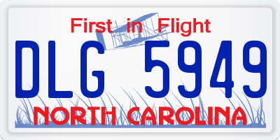 NC license plate DLG5949