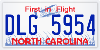 NC license plate DLG5954