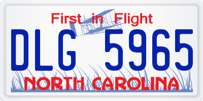 NC license plate DLG5965
