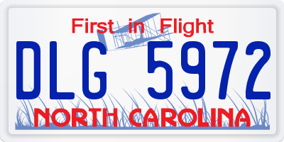 NC license plate DLG5972
