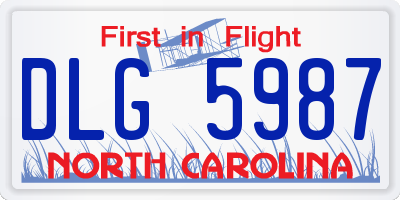 NC license plate DLG5987