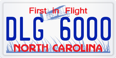 NC license plate DLG6000