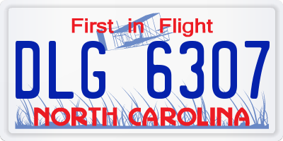 NC license plate DLG6307