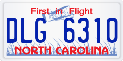 NC license plate DLG6310