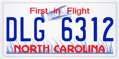 NC license plate DLG6312