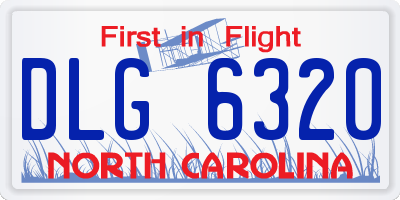 NC license plate DLG6320