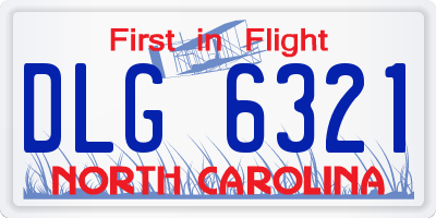 NC license plate DLG6321