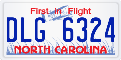 NC license plate DLG6324