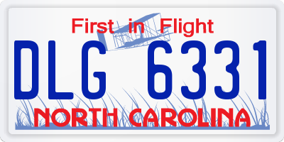 NC license plate DLG6331