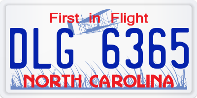 NC license plate DLG6365