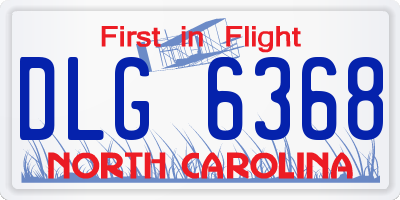 NC license plate DLG6368