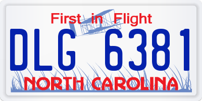 NC license plate DLG6381