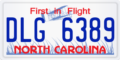 NC license plate DLG6389