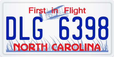 NC license plate DLG6398
