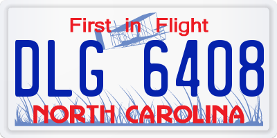 NC license plate DLG6408