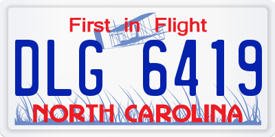 NC license plate DLG6419